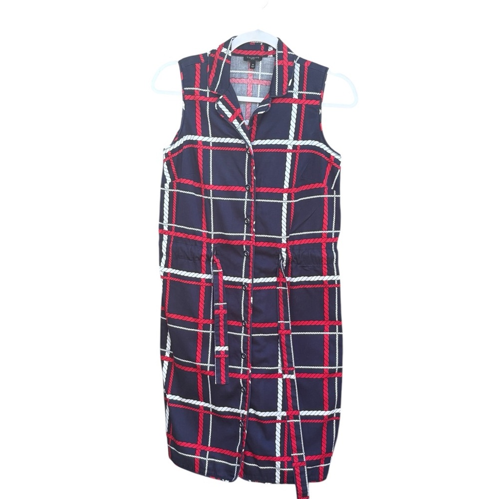 Talbots Nautical Rope Print Sleeveless Dress Size 4P